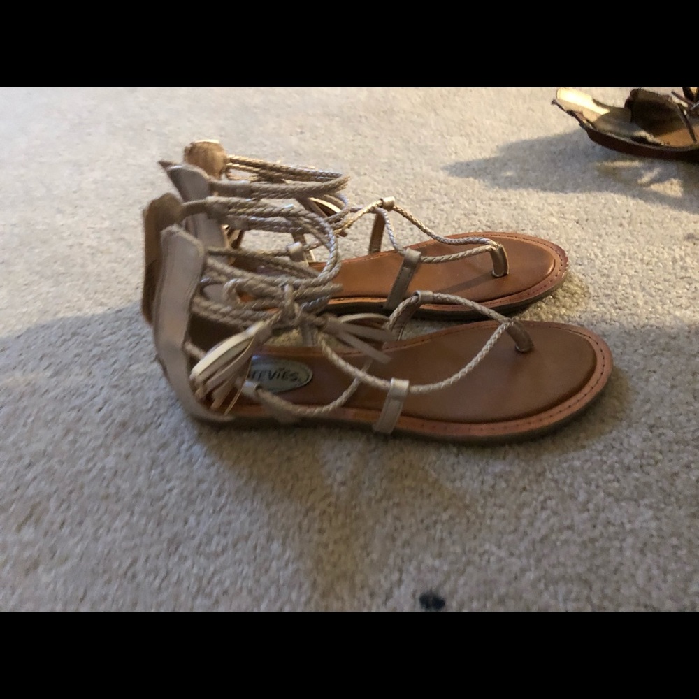 Gold gladiator sandals